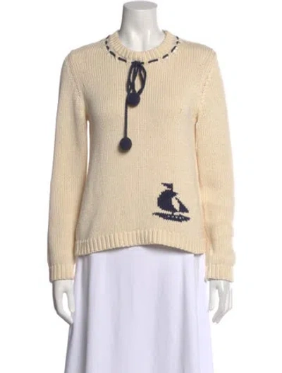 Pre-owned Zimmermann Graphic Print Crew Neck Sweater In Neutral