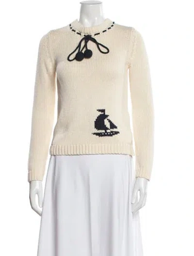Pre-owned Zimmermann Graphic Print Crew Neck Sweater In Neutrals