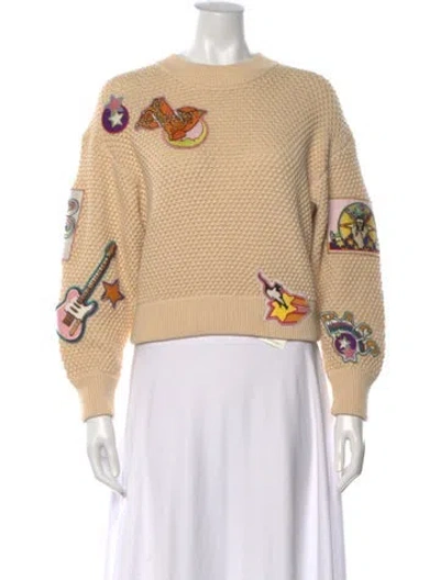 Pre-owned Zimmermann Graphic Print Crew Neck Sweater In Neutrals