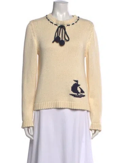 Pre-owned Zimmermann Graphic Print Crew Neck Sweater In Neutrals