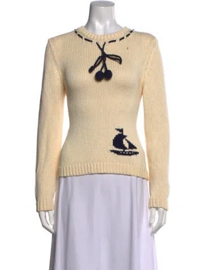 Pre-owned Zimmermann Graphic Print Crew Neck Sweater In Neutrals
