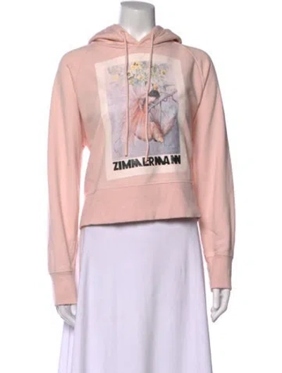 Pre-owned Zimmermann Graphic Print Crew Neck Sweater In Pink