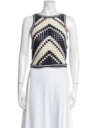 Pre-owned Zimmermann Graphic Print Crew Neck Sweater W/ Tags In Blue