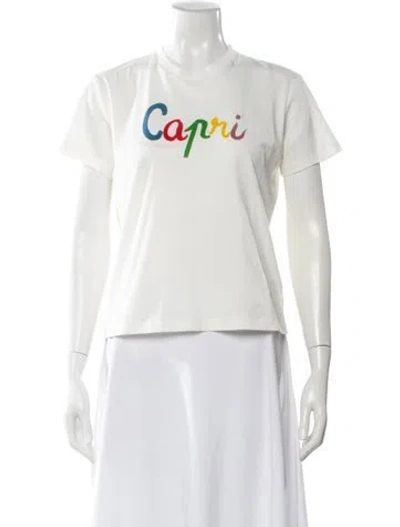 Pre-owned Zimmermann Graphic Print Crew Neck T-shirt In White