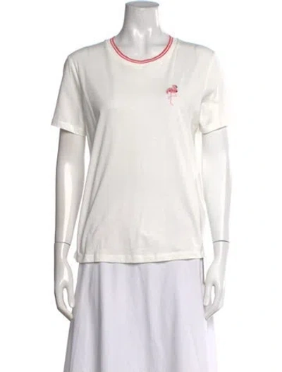 Pre-owned Zimmermann Graphic Print Crew Neck T-shirt In White