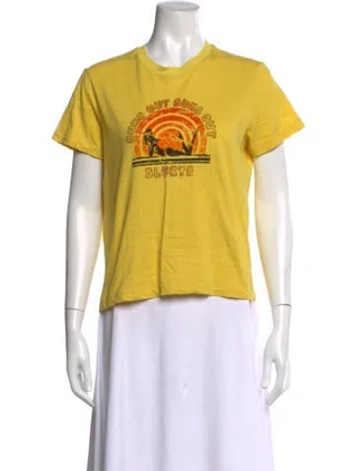 Pre-owned Zimmermann Graphic Print Crew Neck T-shirt In Yellow