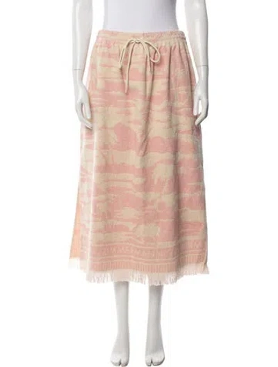 Pre-owned Zimmermann Graphic Print Fringe Trim Accent Cover-up W/ Tags In Pink