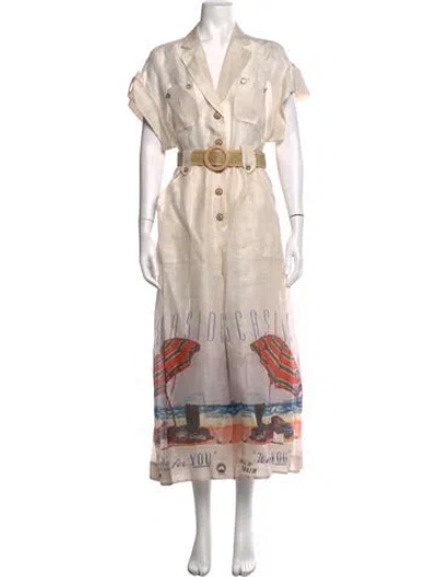 Pre-owned Zimmermann Graphic Print Jumpsuit In Neutrals