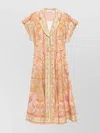 Zimmermann Acacia Belted Linen Shirt Dress In Pink