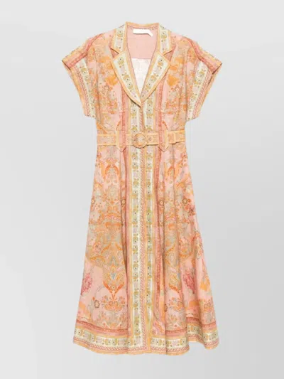 ZIMMERMANN GRAPHIC PRINT MIDI SHIRT DRESS