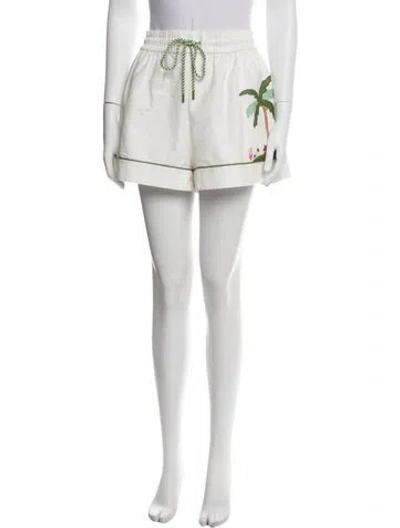 Pre-owned Zimmermann Graphic Print Mini Shorts In Neutral