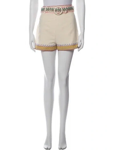 Pre-owned Zimmermann Graphic Print Mini Shorts In Neutral