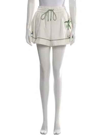 Pre-owned Zimmermann Graphic Print Mini Shorts In Neutral