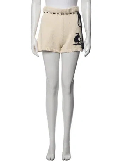 Pre-owned Zimmermann Graphic Print Mini Shorts In Neutral