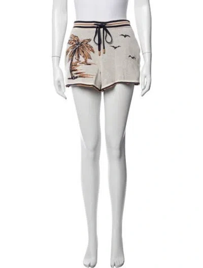 Pre-owned Zimmermann Graphic Print Mini Shorts In Neutral