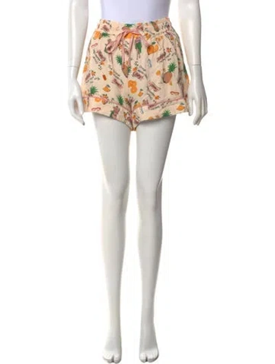 Pre-owned Zimmermann Graphic Print Mini Shorts In Neutrals