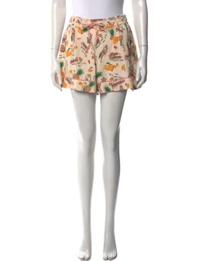 Pre-owned Zimmermann Graphic Print Mini Shorts In Neutrals