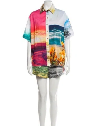 Pre-owned Zimmermann Graphic Print Set In Blue