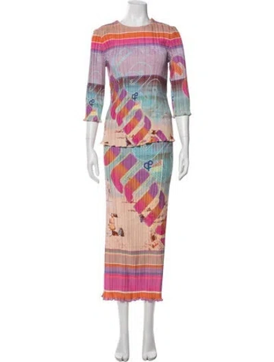 Pre-owned Zimmermann Graphic Print Skirt Set In Neutral