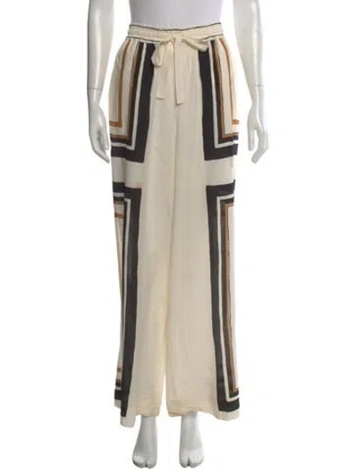 Pre-owned Zimmermann Graphic Print Wide Leg Pants In Neutral