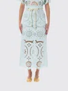 Zimmermann Awaken Belted Broderie Anglaise Linen Midi Skirt In Green
