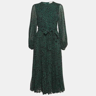 Pre-owned Zimmermann Green Leopard Print Long Dress Xl