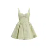 Zimmermann Rebellion Linen And Silk Organza Minidress In Green