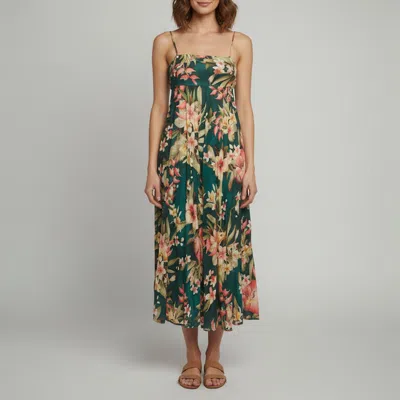 Pre-owned Zimmermann Green Linen Floral Lexi Maxi Dress S