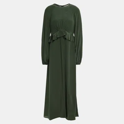 Pre-owned Zimmermann Green Silk Dress M
