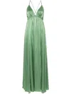 Zimmermann Gathered Silk-satin Maxi Dress In Green