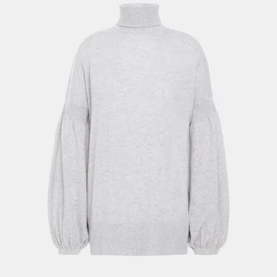 Pre-owned Zimmermann Grey Merino Wool Turtleneck Sweater S