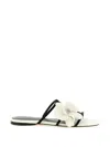 Zimmermann Orchid Floral Flat Strappy Open Toe Sandals In White