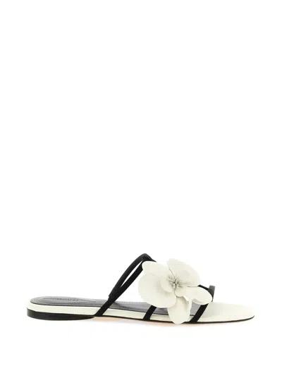 ZIMMERMANN GROSGRAIN FLOWER LEATHER SLIDES