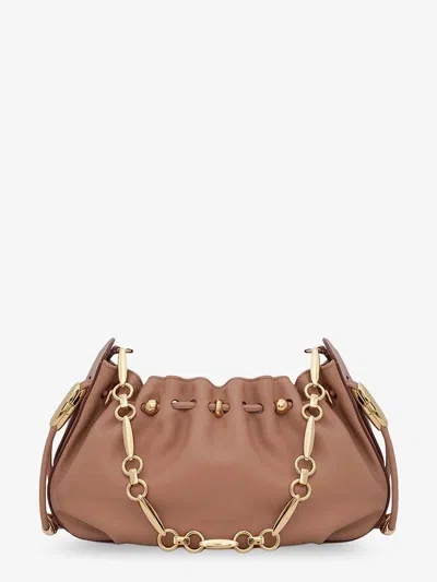 Zimmermann Halcyon Leather Clutch In Sand