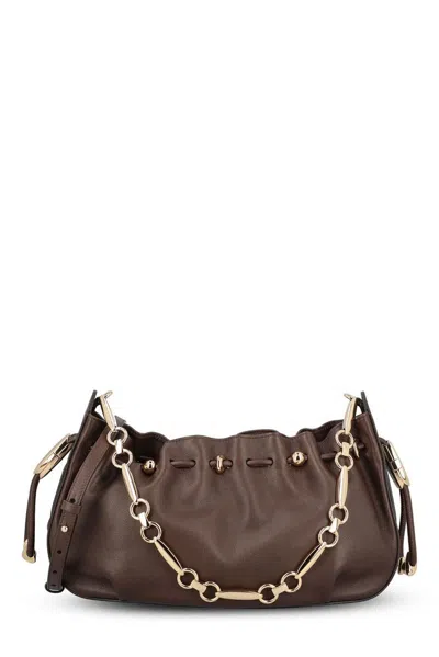 Zimmermann Halcyon Ruched Detailed Clutch Bag In Brown