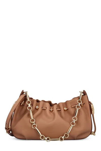 Zimmermann Halcyon Ruched Detailed Clutch Bag In Brown