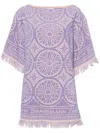 Zimmermann Halliday Linen Printed Mini Dress In Pink