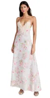 Zimmermann Halliday Lace-trimmed Floral-print Linen Maxi Dress In Blue Watercolor Floral