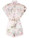 Zimmermann Halliday Cuffed Playsuit In White