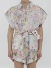 Zimmermann Halliday Cuffed Playsuit In White