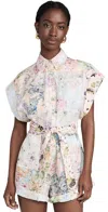 Zimmermann Halliday Cuffed Playsuit In Spliced