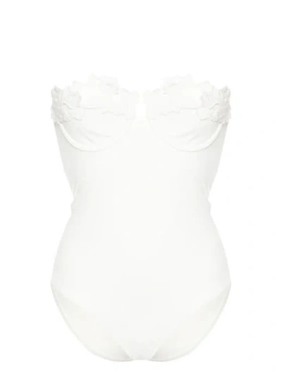 Zimmermann Halliday Embroidery Swimsuit In White