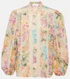 Zimmermann Halliday Lace-trimmed Floral-print Cotton-voile Shirt In Multi Watercolour Floral