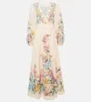 Zimmermann Halliday Midi Wrap Dress With Pockets In White