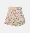 Zimmermann Halliday Linen Tuck Shorts In Multicoloured