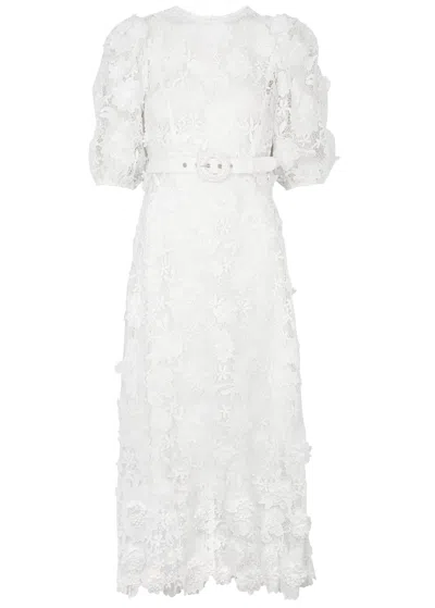 ZIMMERMANN ZIMMERMANN HALLIDAY FLORAL LACE MIDI DRESS