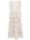 Zimmermann Halliday Tiered Gown In Ivory Watercolour Floral In White