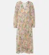 ZIMMERMANN HALLIDAY GATHERED FLORAL MAXI DRESS