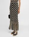 Zimmermann Halliday Fringed Crocheted Cotton Maxi Skirt In Chevron
