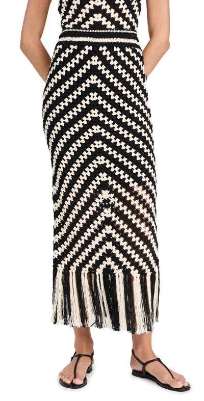 Zimmermann Halliday Hand Crochet Skirt Chevron In Black